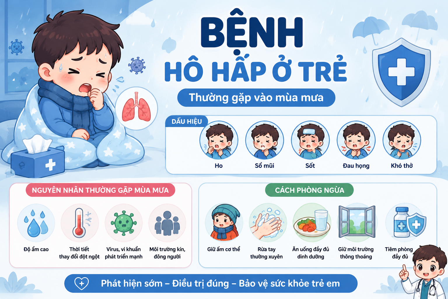 Bệnh Hô Hấp Ở Trẻ Em Mùa Mưa: Nguyên Nhân, Dấu Hiệu Và Cách Phòng Ngừa